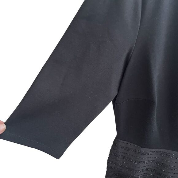 Sangria Sparkle Black Beaded Fit n' Flare Cocktail Dress Women size 10 - Picture 3 of 9